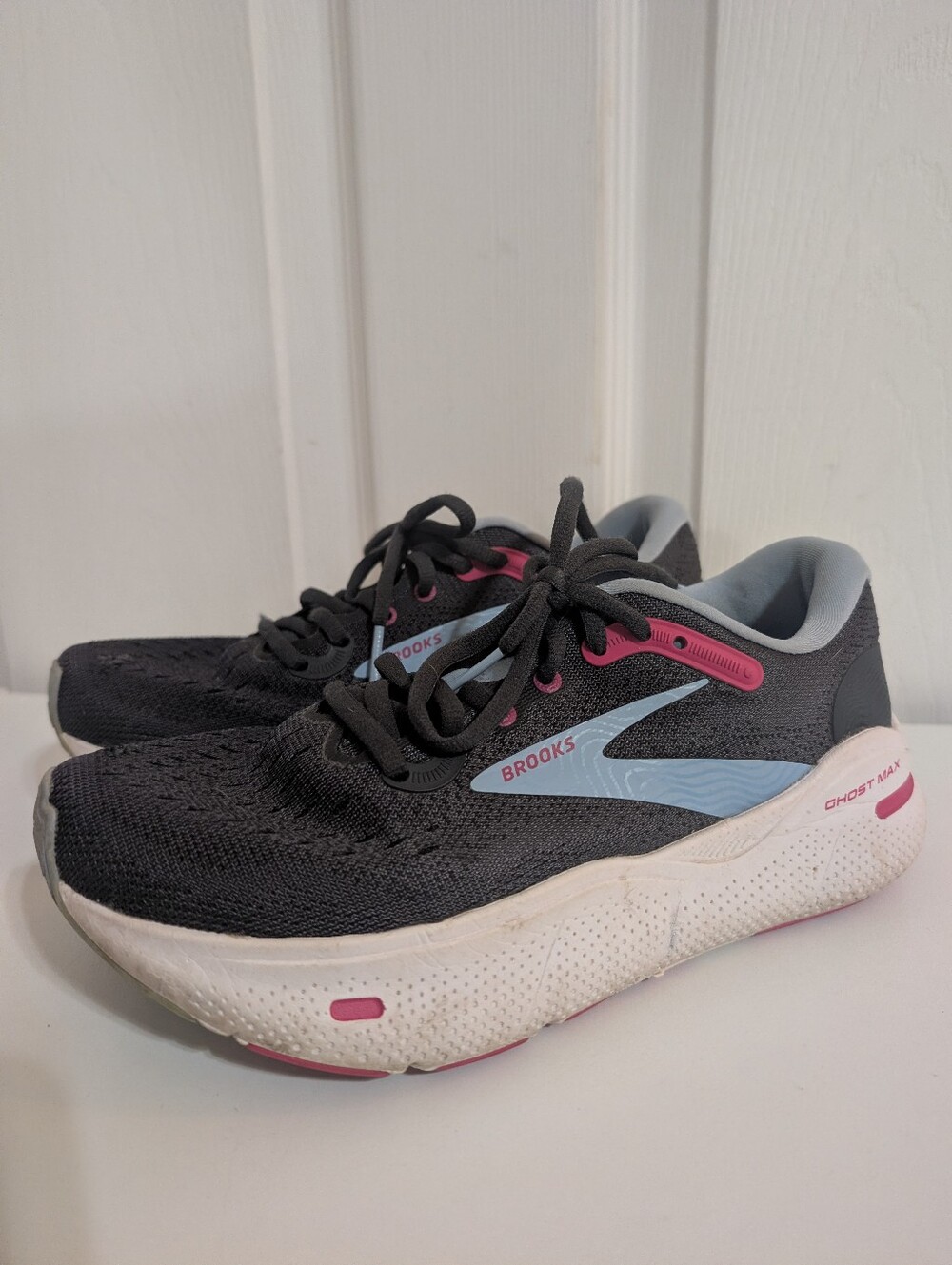 Brooks Ghost Max Womens Sneakers Gray Blue Shoes *no insoles* *wear* Size 6.5
